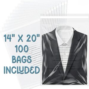 Resealable Cellophane Bags with Suffocation Warning - 14x20 - 100 Count - NEW